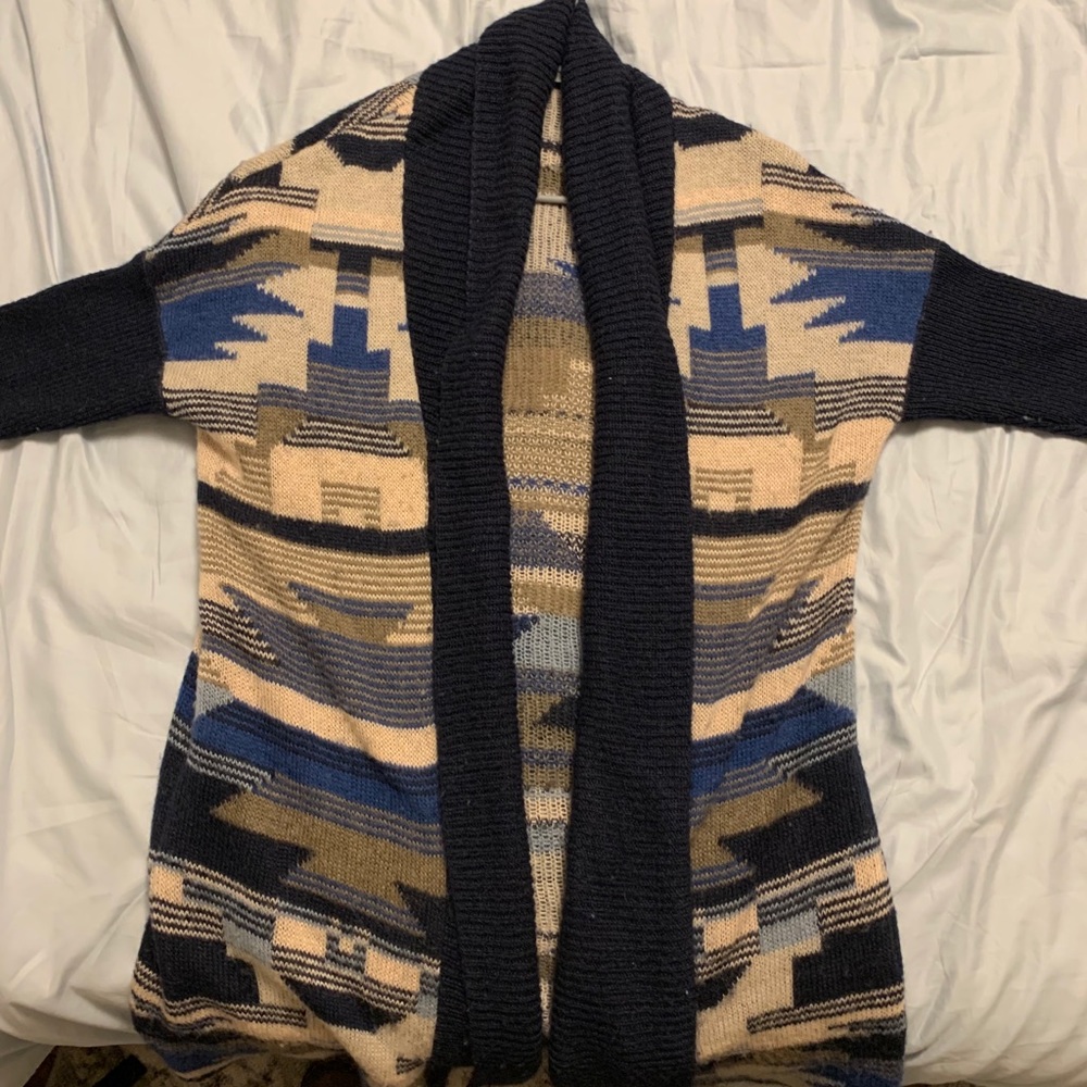 Aztec Pattern Wool and MoHair Cardigan